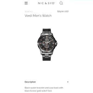 Black Oyster Verdi Mens Watch